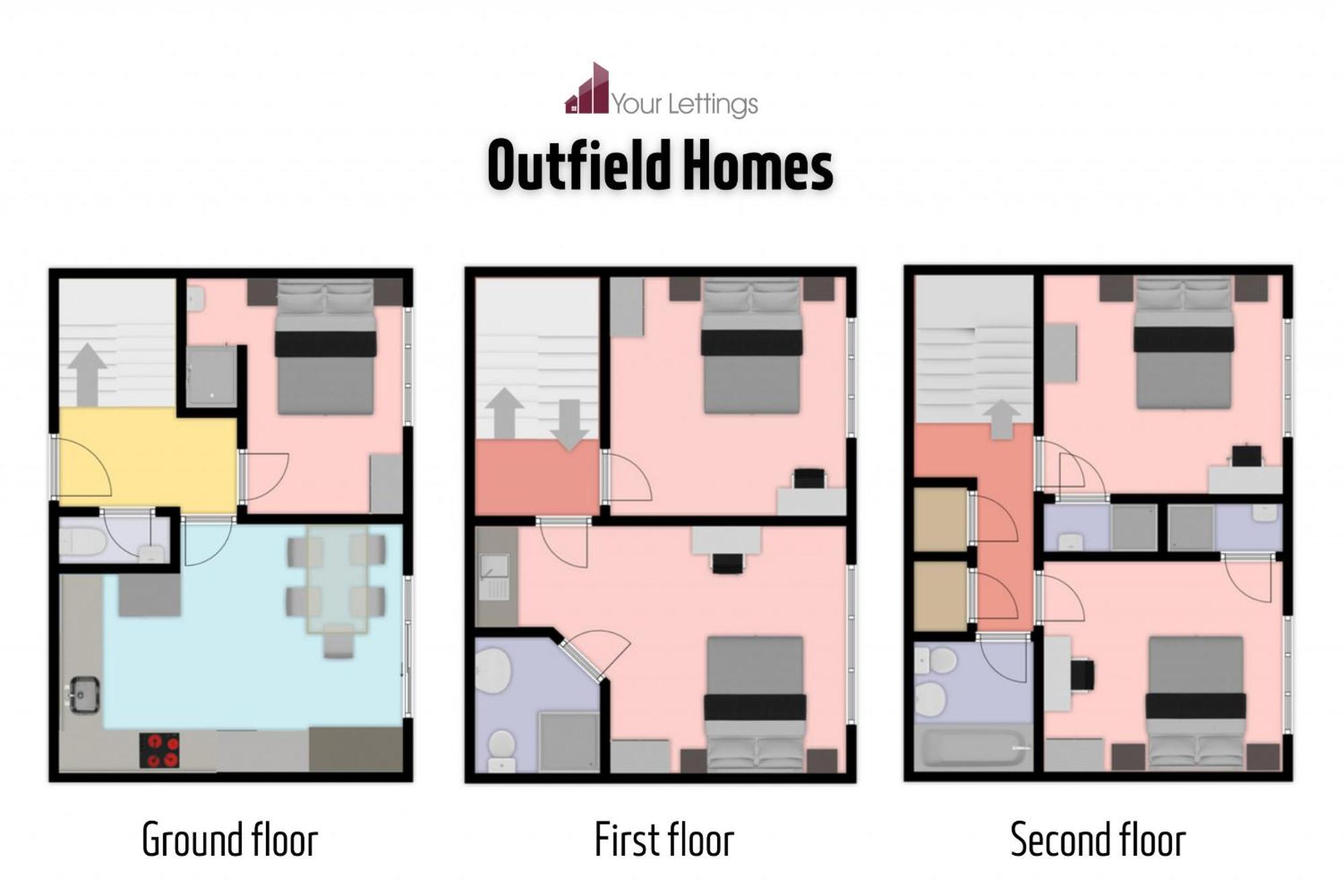 5-Bedroom Contractor House With 10 Beds Free Parking And Free Wifi - Outfield Homes By Your Lettings Short Lets & Serviced Accommodation Peterborough Zewnętrze zdjęcie